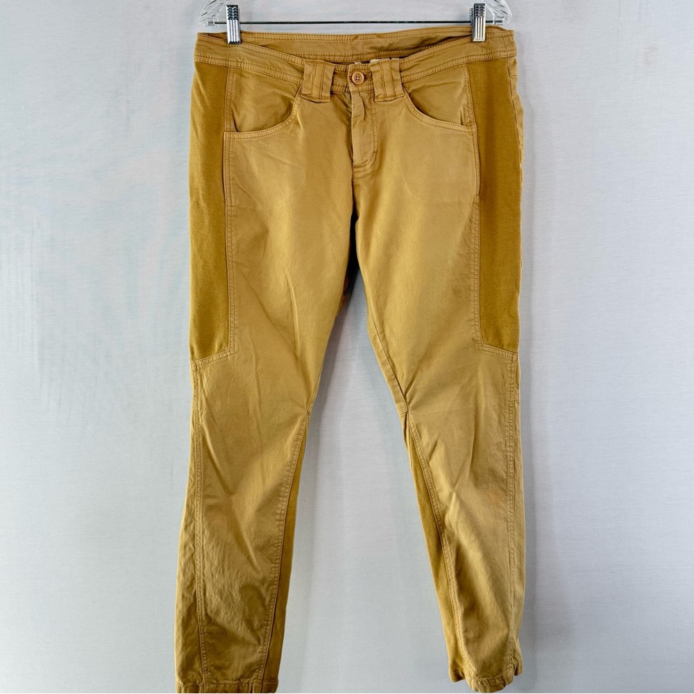 Sundance Mustard Yellow Casual Stretch Cotton Cropped Pants
Low rise